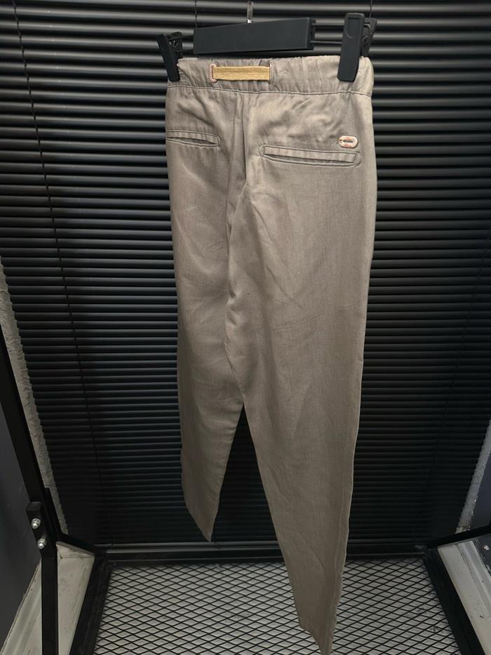 Halat Kemer Detaylı Keten Kumaş Pantolon