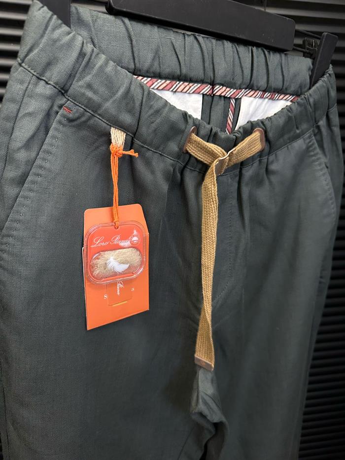 Halat Kemer Detaylı Keten Kumaş Pantolon