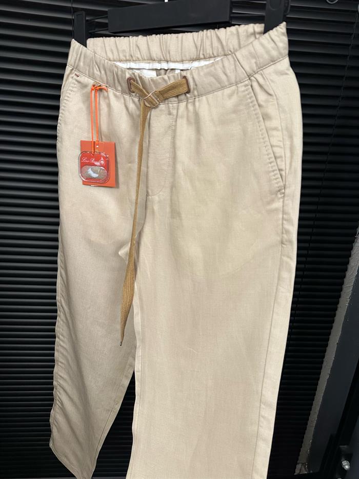 Halat Kemer Detaylı Keten Kumaş Pantolon