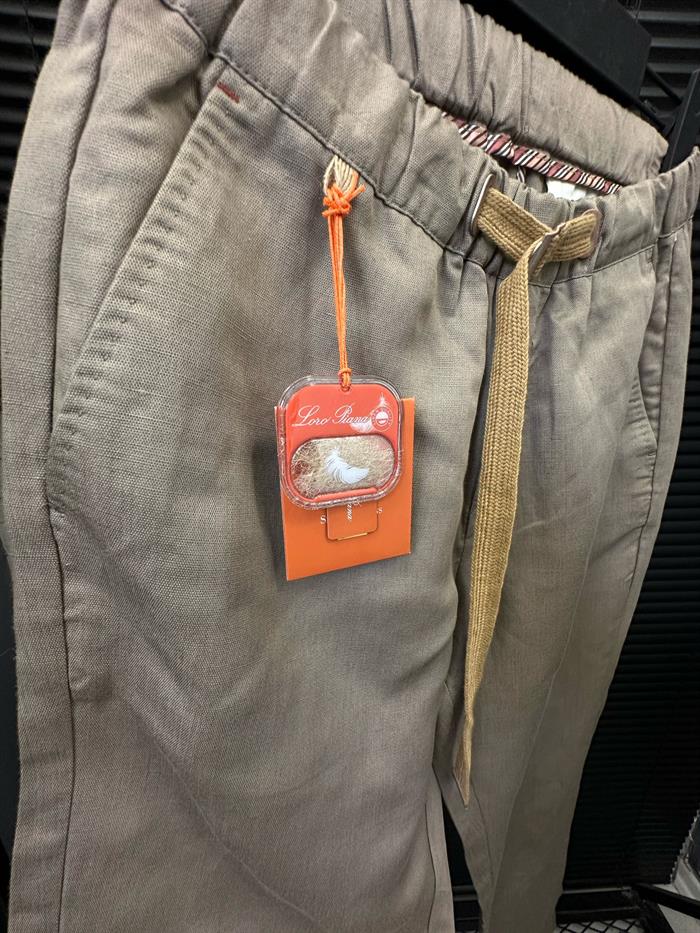 Halat Kemer Detaylı Keten Kumaş Pantolon