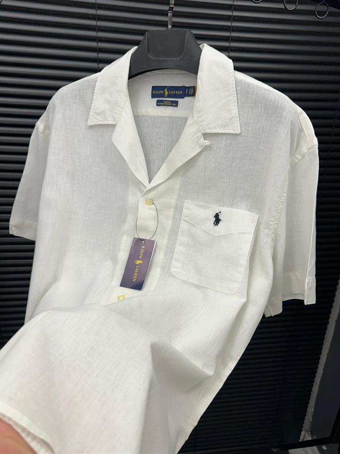 Nakış Logolu Cep Detaylı Keten Gömlek