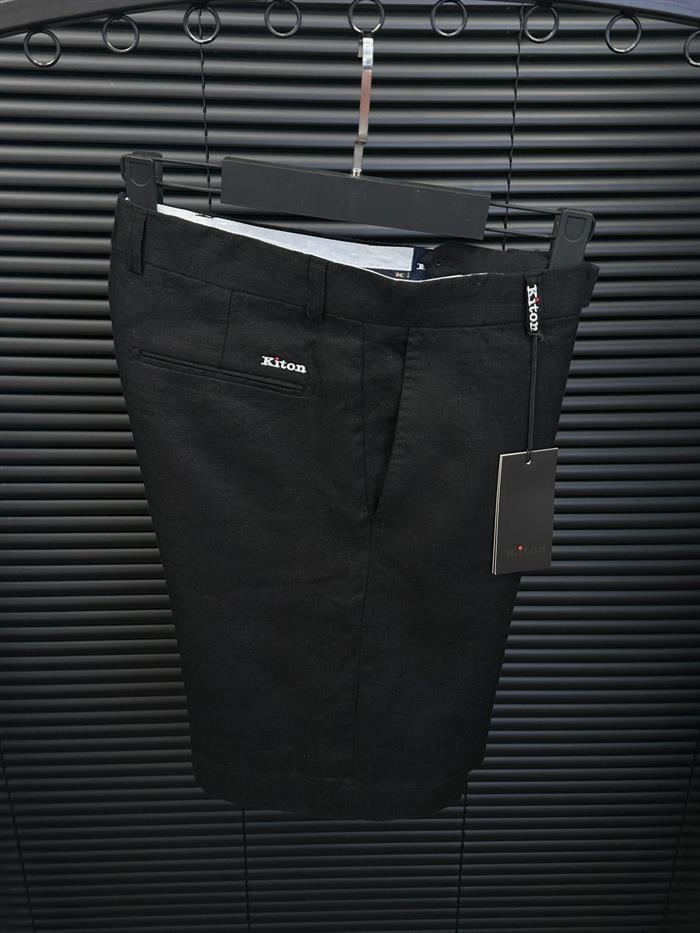 Nakış Logolu Cep Detaylı Keten Şort