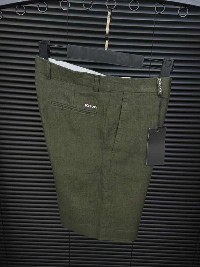 Nakış Logolu Cep Detaylı Keten Şort