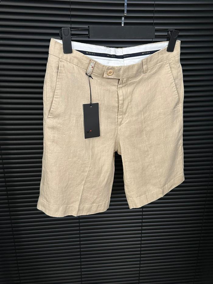 Nakış Logolu Cep Detaylı Keten Şort