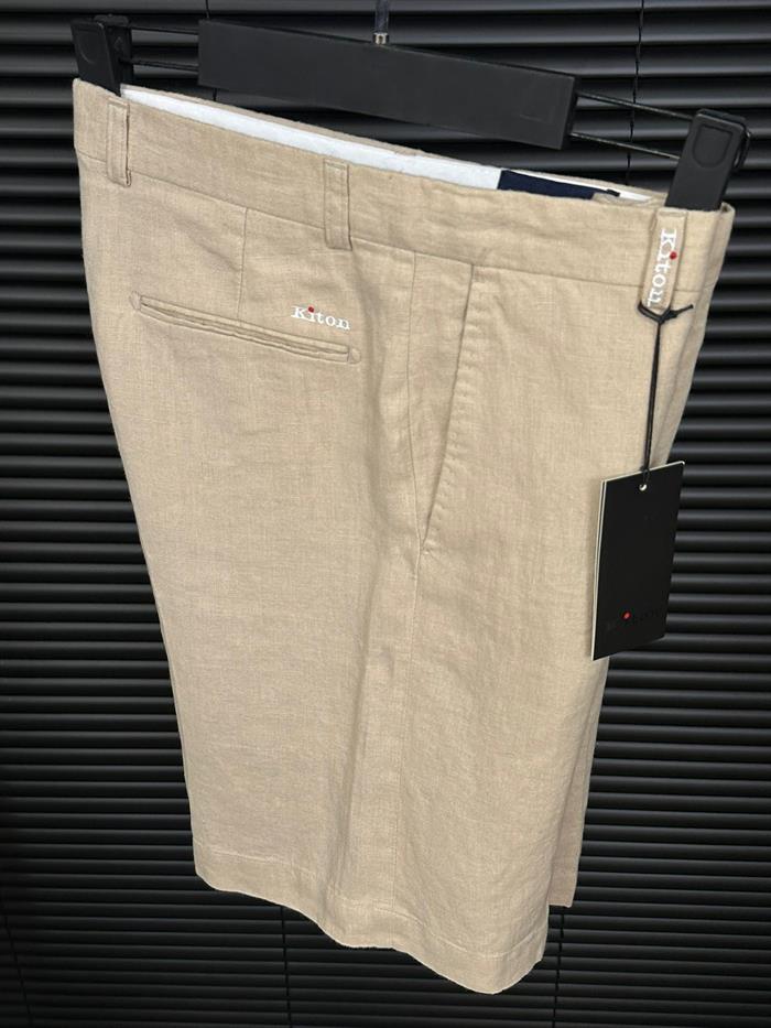 Nakış Logolu Cep Detaylı Keten Şort