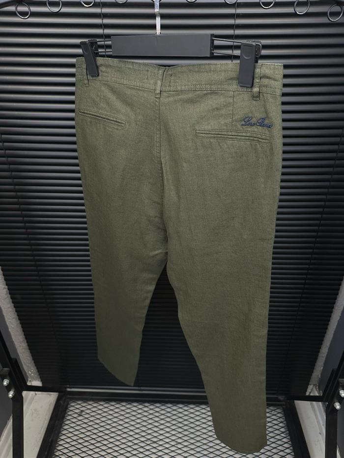 Nakış Logolu Keten Pantolon