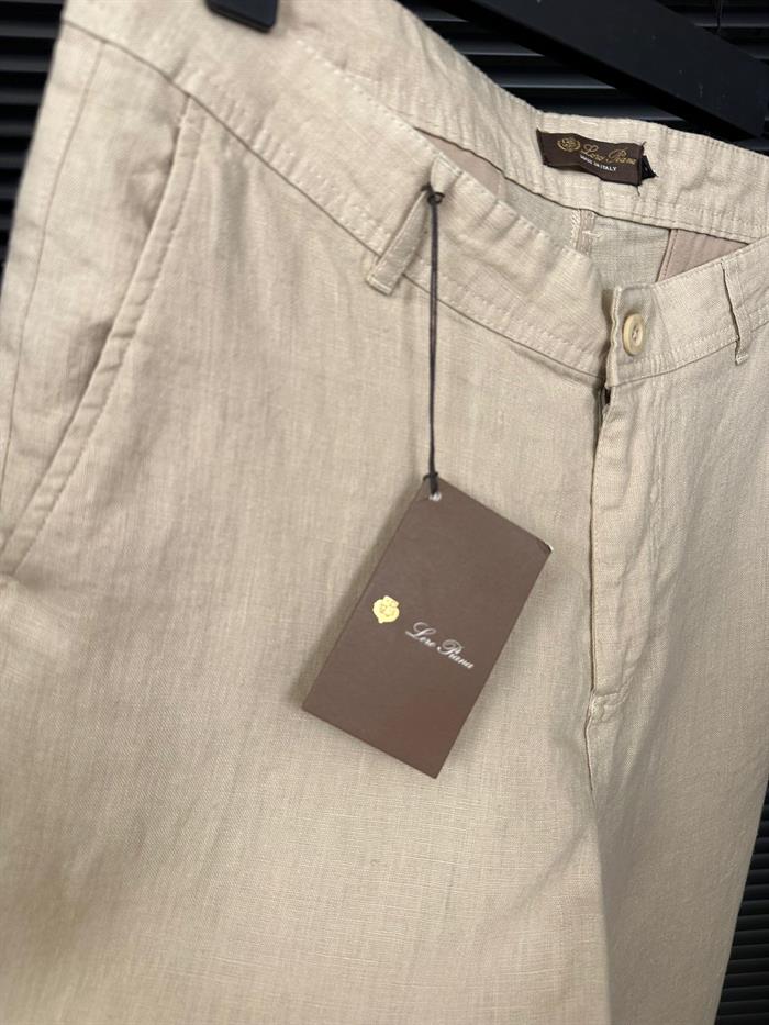 Nakış Logolu Keten Pantolon