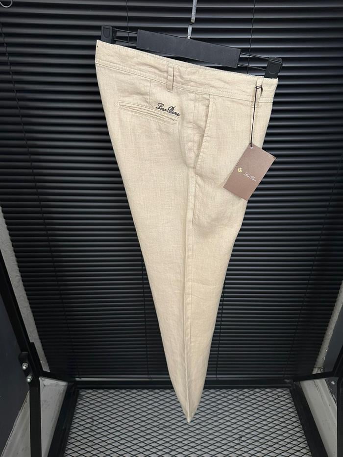 Nakış Logolu Keten Pantolon