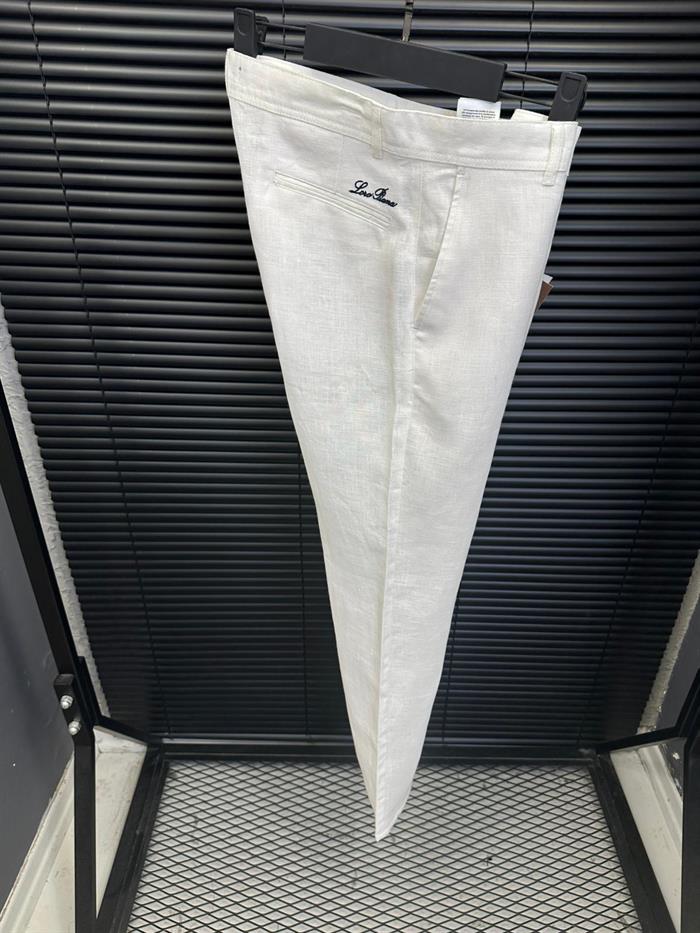 Nakış Logolu Keten Pantolon