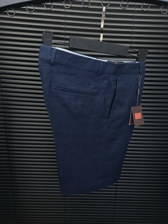 Tonaton Nakış Logolu Keten Şort