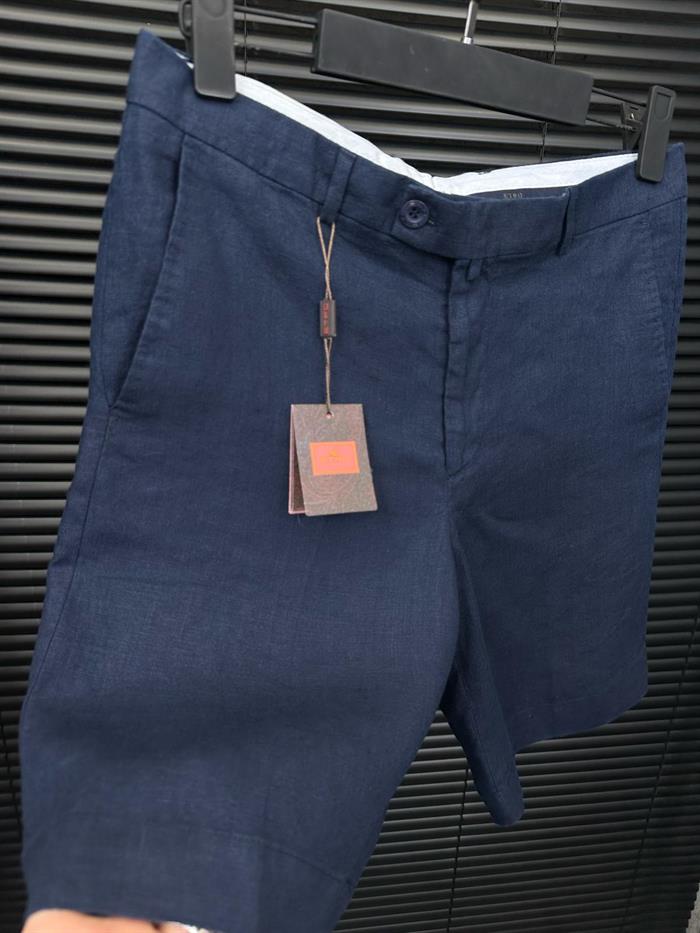 Tonaton Nakış Logolu Keten Şort