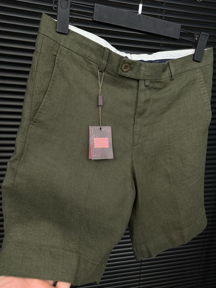 Tonaton Nakış Logolu Keten Şort