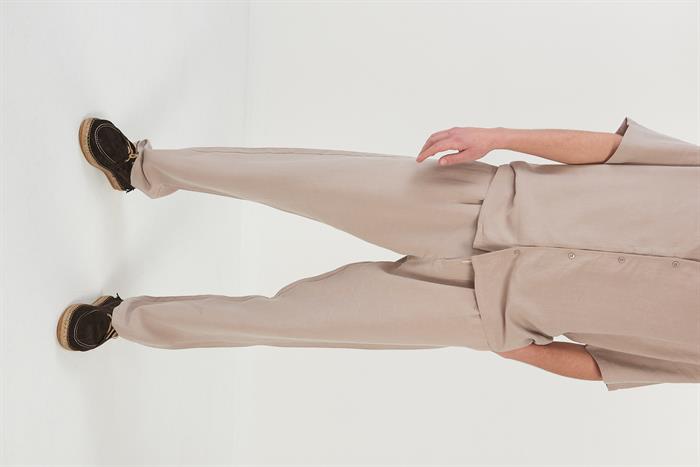 Yan Cepli Kordonlu Pantolon