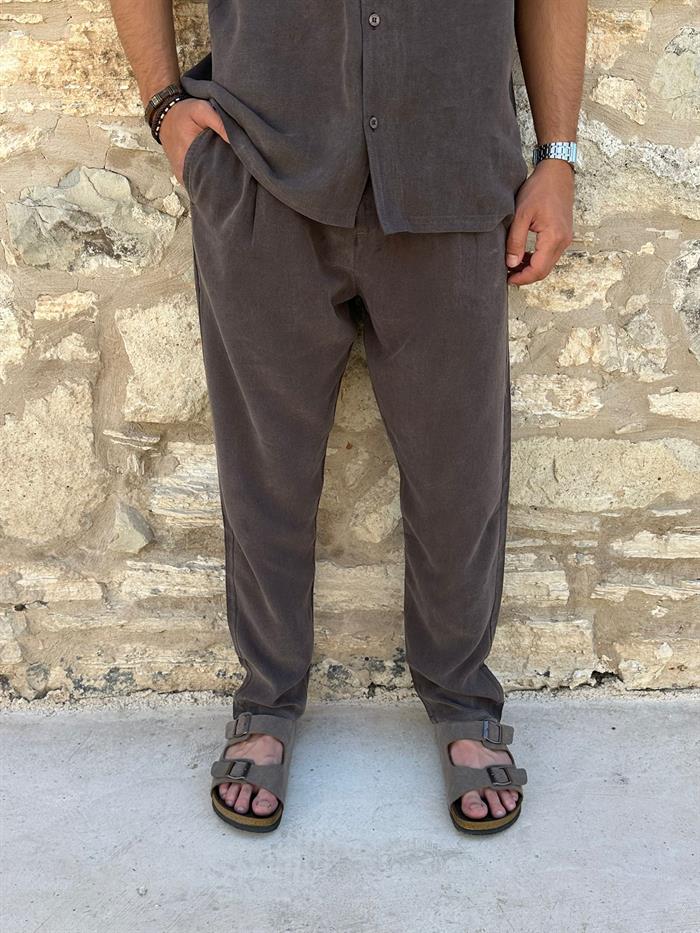 Yan Cepli Kordonlu Pantolon