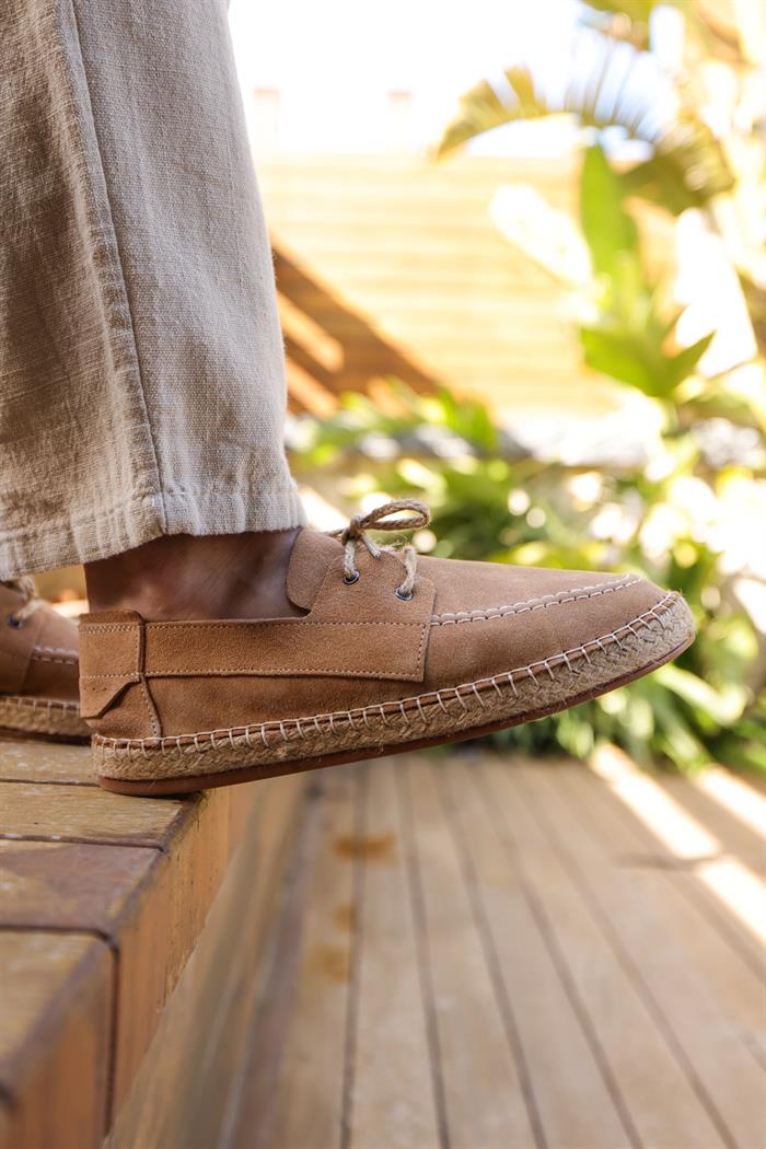 Hasır Taban %100 Süet Deri Ayakkabı