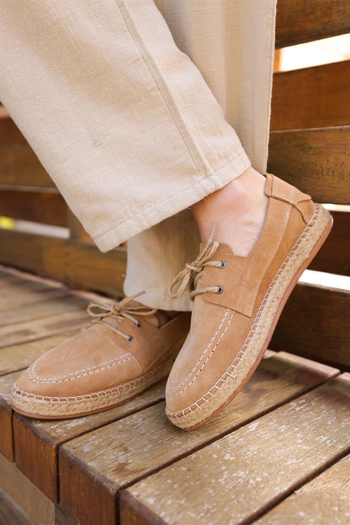 Hasır Taban %100 Süet Deri Ayakkabı