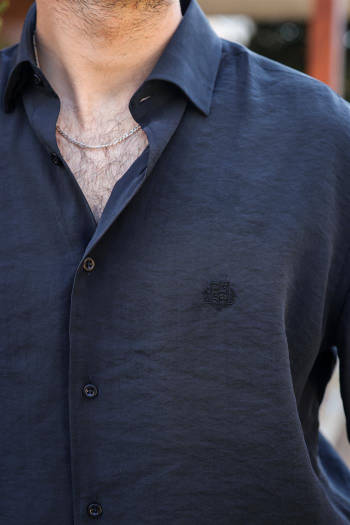 Nakış Logolu Modal Kumaş Gömlek