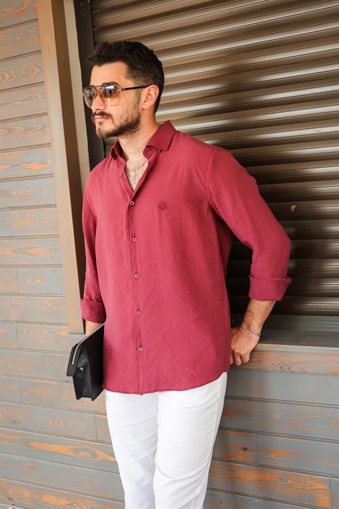 Nakış Logolu Modal Kumaş Gömlek