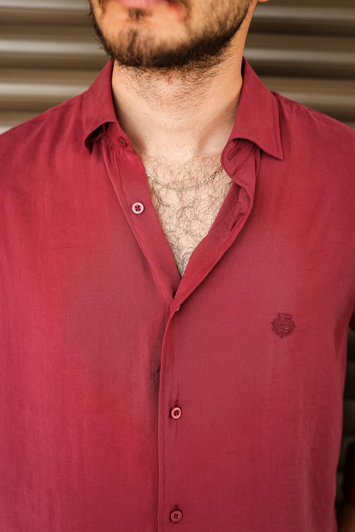 Nakış Logolu Modal Kumaş Gömlek