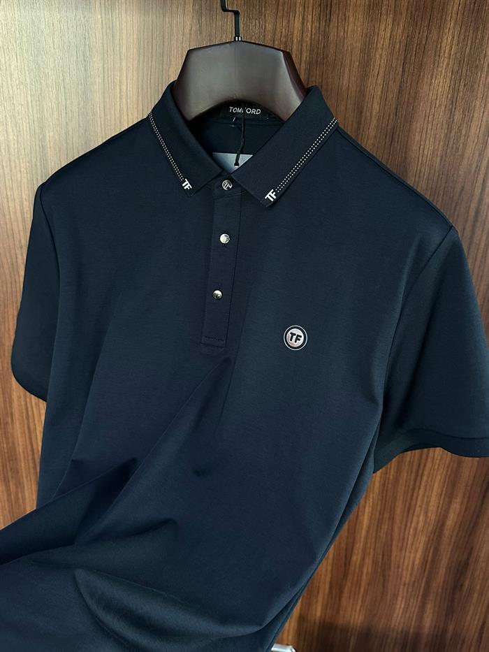 Göğüs Logolu Yaka Detaylı Modal Yakalı T-Shirt