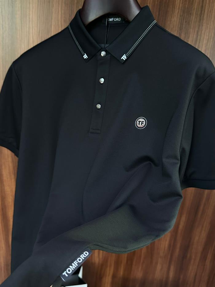 Göğüs Logolu Yaka Detaylı Modal Yakalı T-Shirt