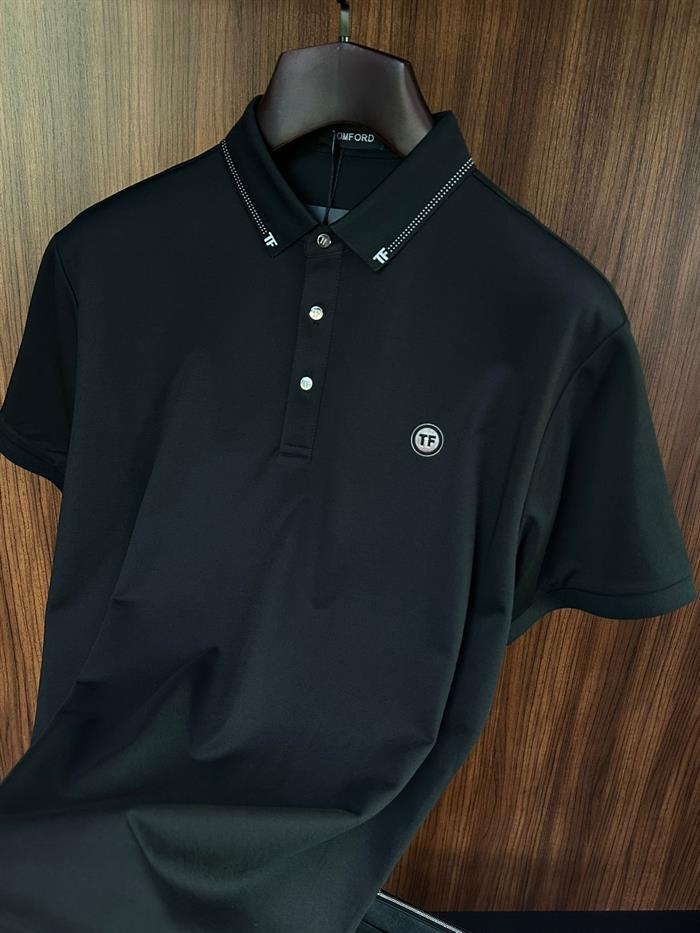 Göğüs Logolu Yaka Detaylı Modal Yakalı T-Shirt
