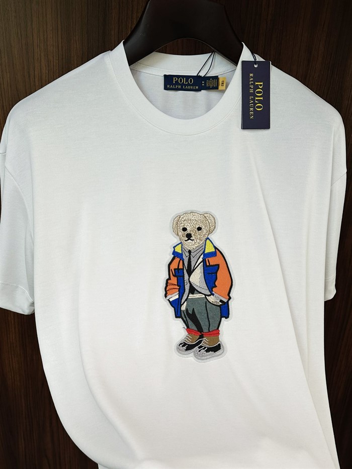 Göğüs Maskot Nakış İşlemeli Modal T-Shirt