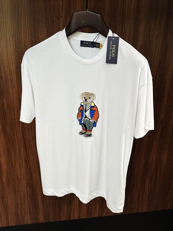 Göğüs Maskot Nakış İşlemeli Modal T-Shirt