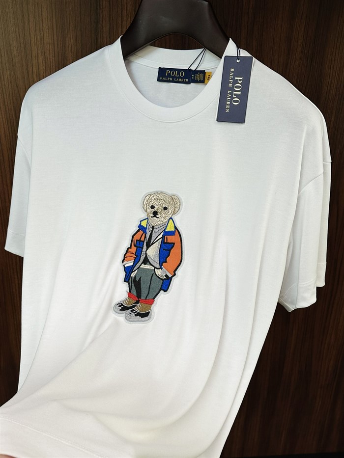 Göğüs Maskot Nakış İşlemeli Modal T-Shirt