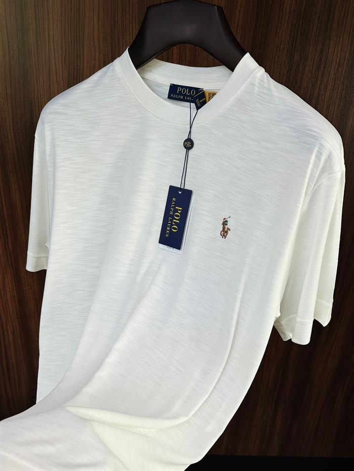 Göğüs Nakış Logolu Flamlı Kumaş T-Shirt