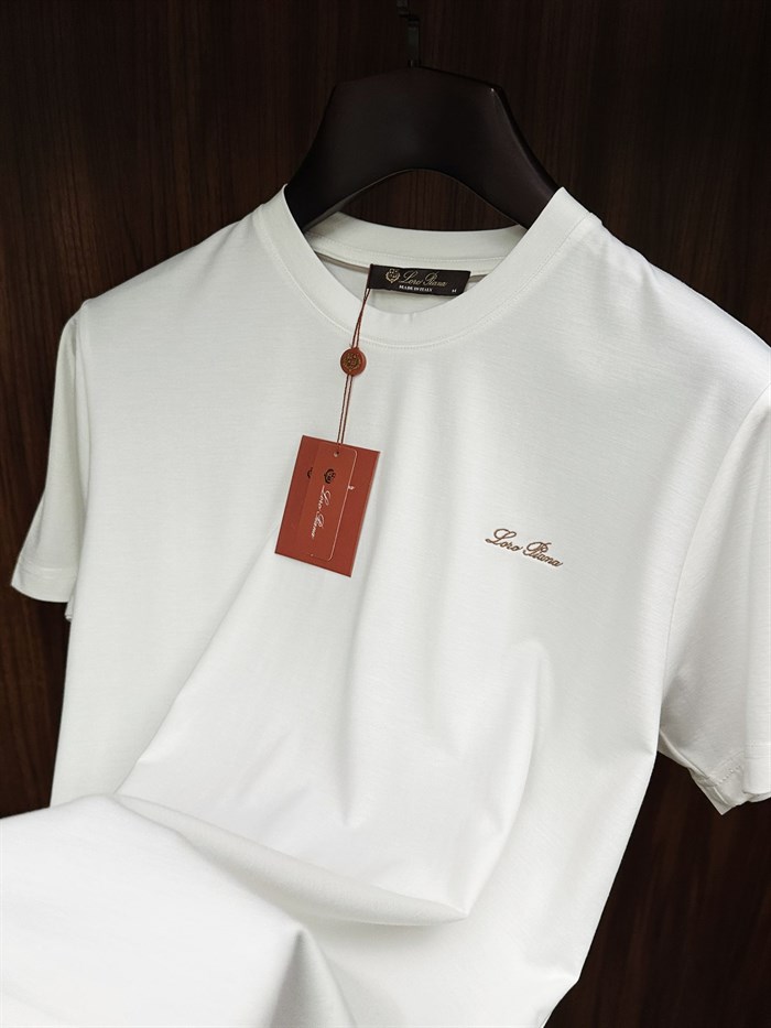 Nakış İşleme Marka Yazılı Modal Kumaş T-Shirt