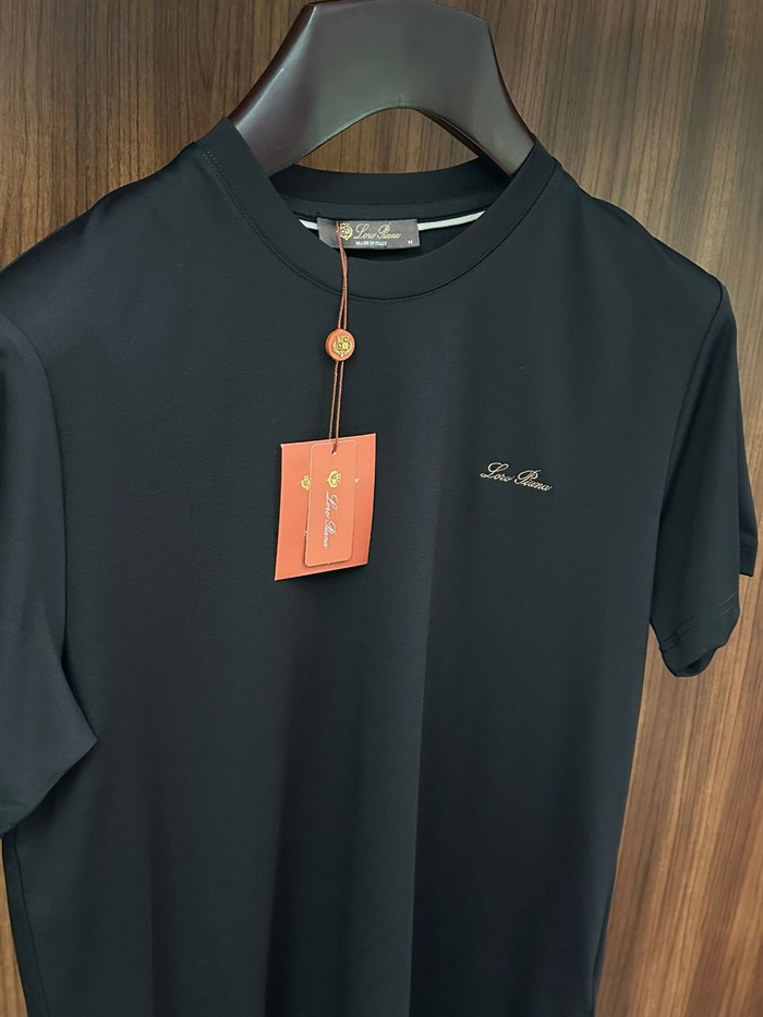 Nakış İşleme Marka Yazılı Modal Kumaş T-Shirt
