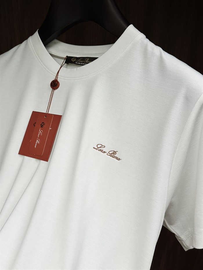 Nakış İşleme Marka Yazılı Modal Kumaş T-Shirt