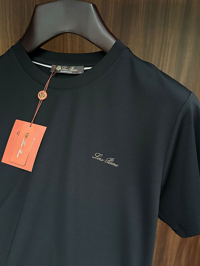 Nakış İşleme Marka Yazılı Modal Kumaş T-Shirt