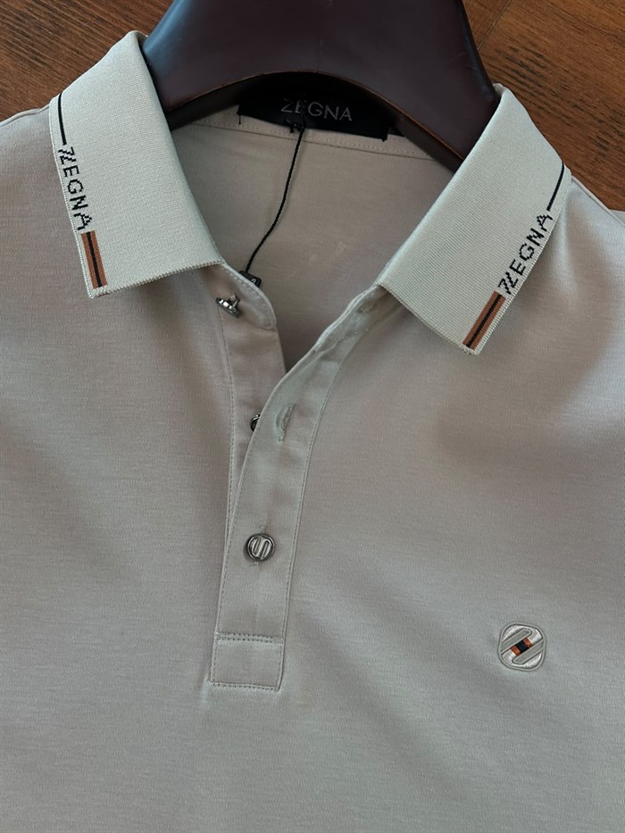Nakış Logolu Yaka Ve Kol Ribanalı Modal Yakalı T-Shirt