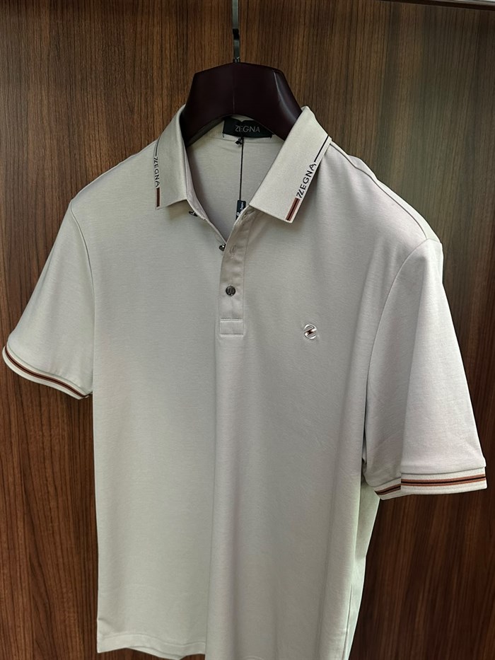 Nakış Logolu Yaka Ve Kol Ribanalı Modal Yakalı T-Shirt
