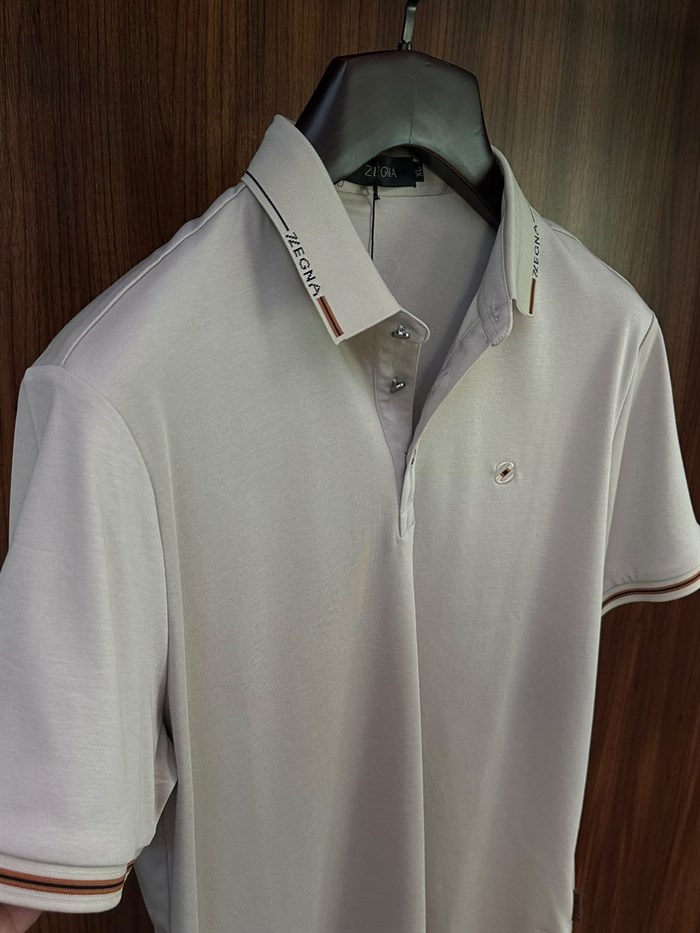 Nakış Logolu Yaka Ve Kol Ribanalı Modal Yakalı T-Shirt