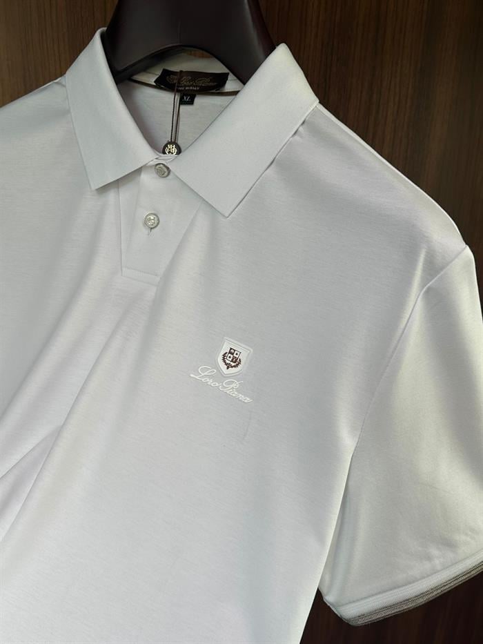Slikon Logolu Kol Detaylı Modal Kumaş Yakalı T-Shirt