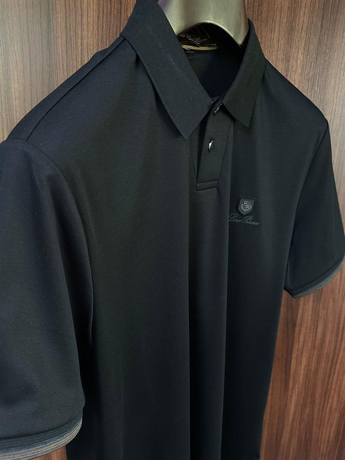 Slikon Logolu Kol Detaylı Modal Kumaş Yakalı T-Shirt