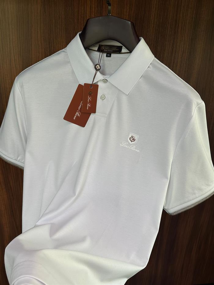 Slikon Logolu Kol Detaylı Modal Kumaş Yakalı T-Shirt