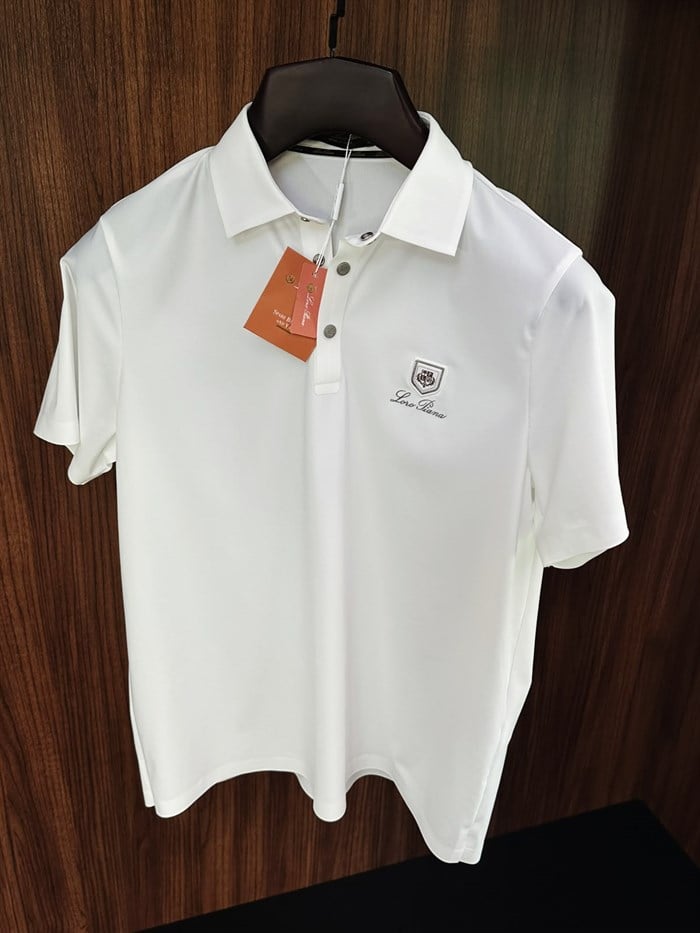 Silikon Kabartma Logolu İtalyan Yaka T-Shirt