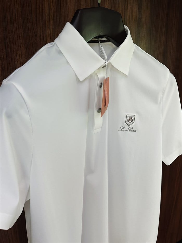 Silikon Kabartma Logolu İtalyan Yaka T-Shirt