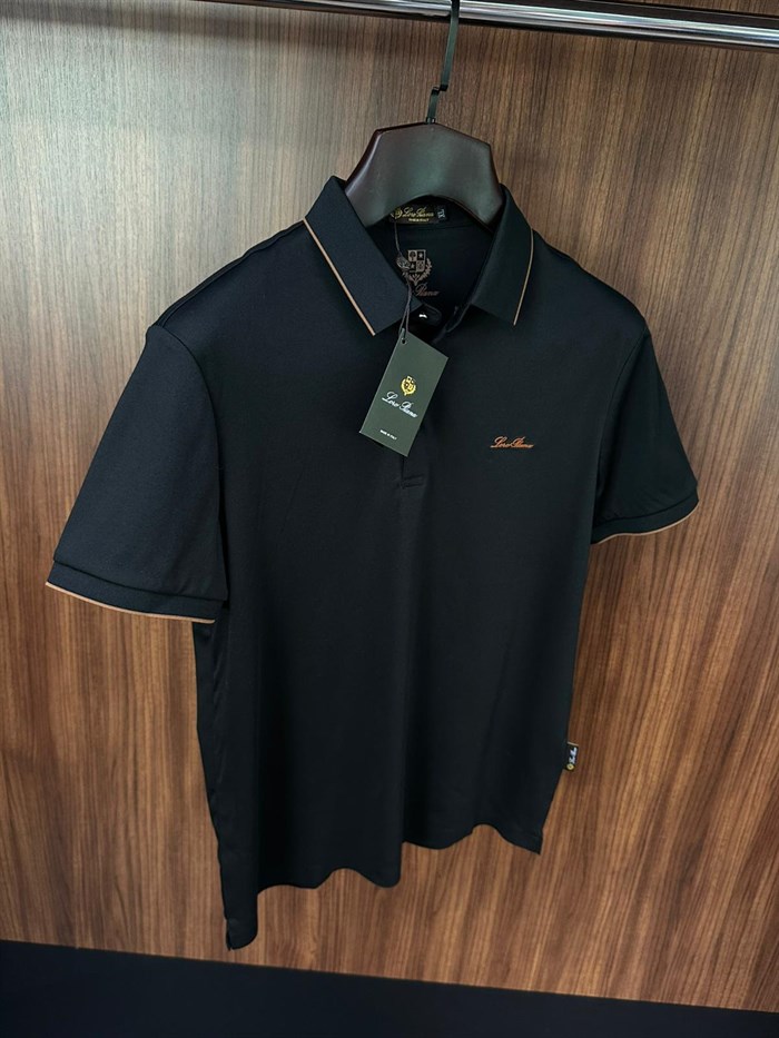 Silikon Logolu Modal Kumaş Yakalı T-Shirt