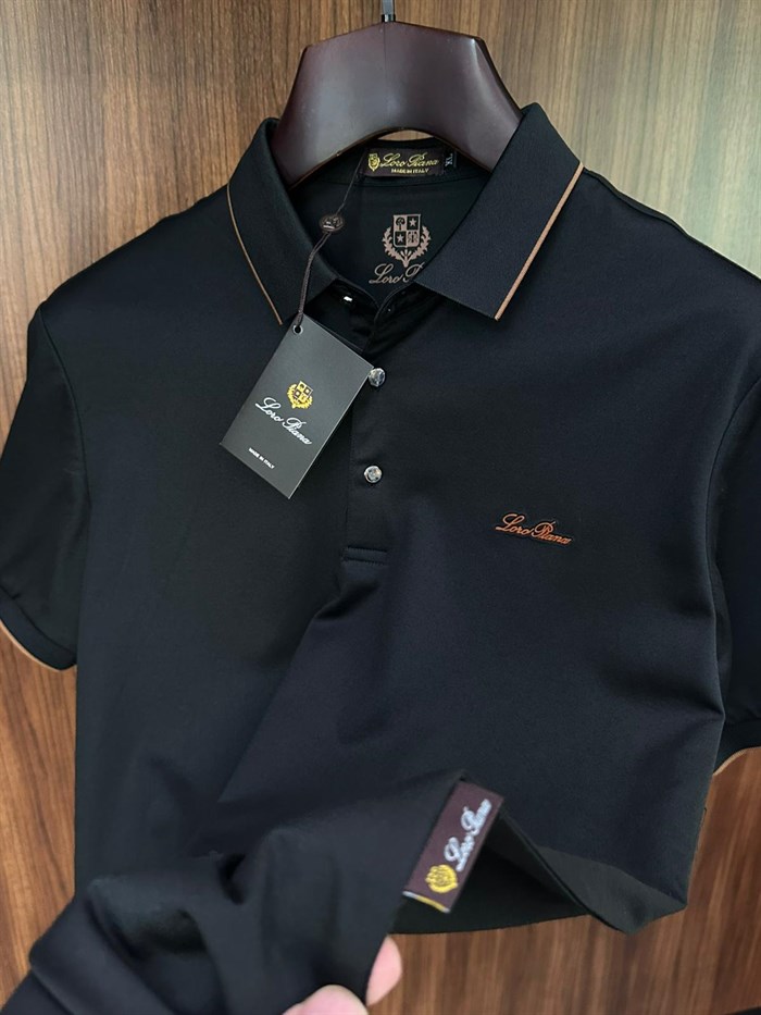Silikon Logolu Modal Kumaş Yakalı T-Shirt