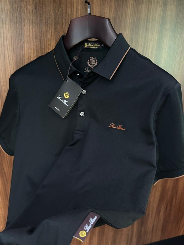 Silikon Logolu Modal Kumaş Yakalı T-Shirt