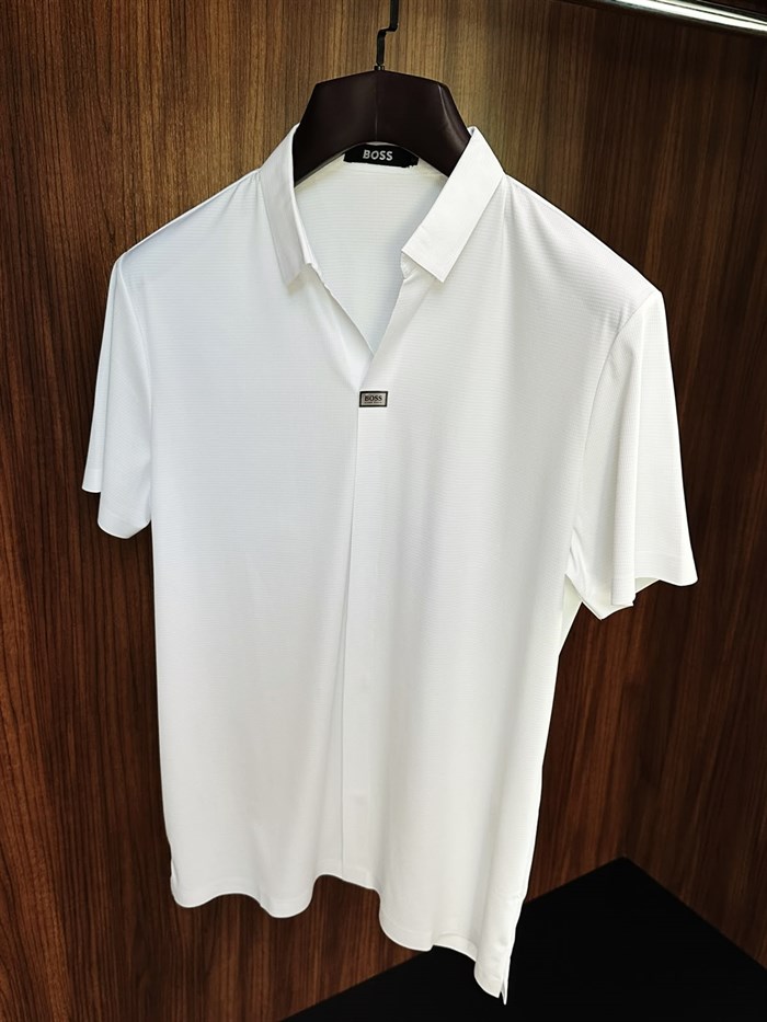 Slikon Loglu Açık V Yaka Modal Yakalı T-Shirt