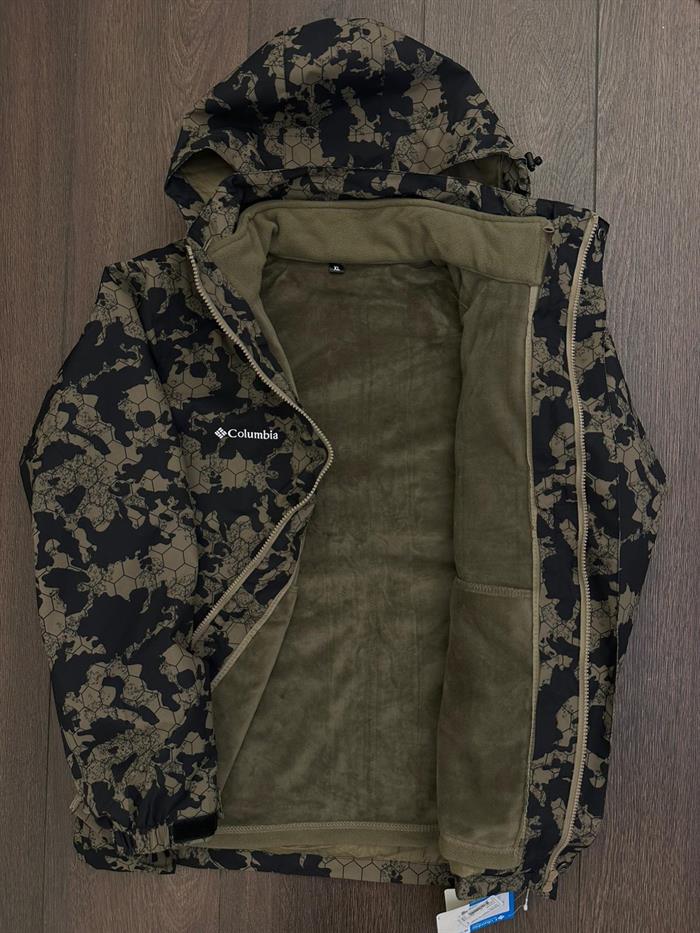 Kamuflaj Desenli İçi Polarlı Kar Montu