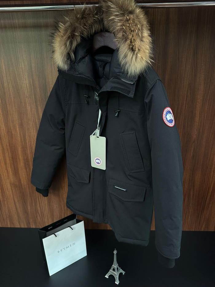 Kürk Kapşonlu Kaz Tüyü Uzun Mont