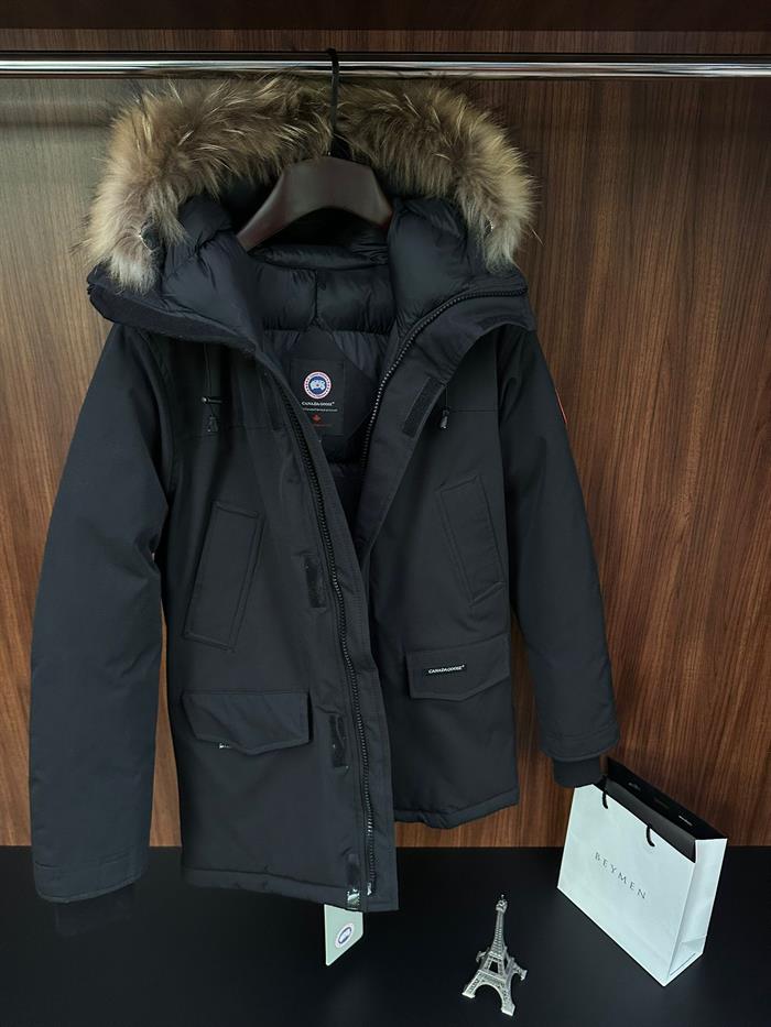 Kürk Kapşonlu Kaz Tüyü Uzun Mont