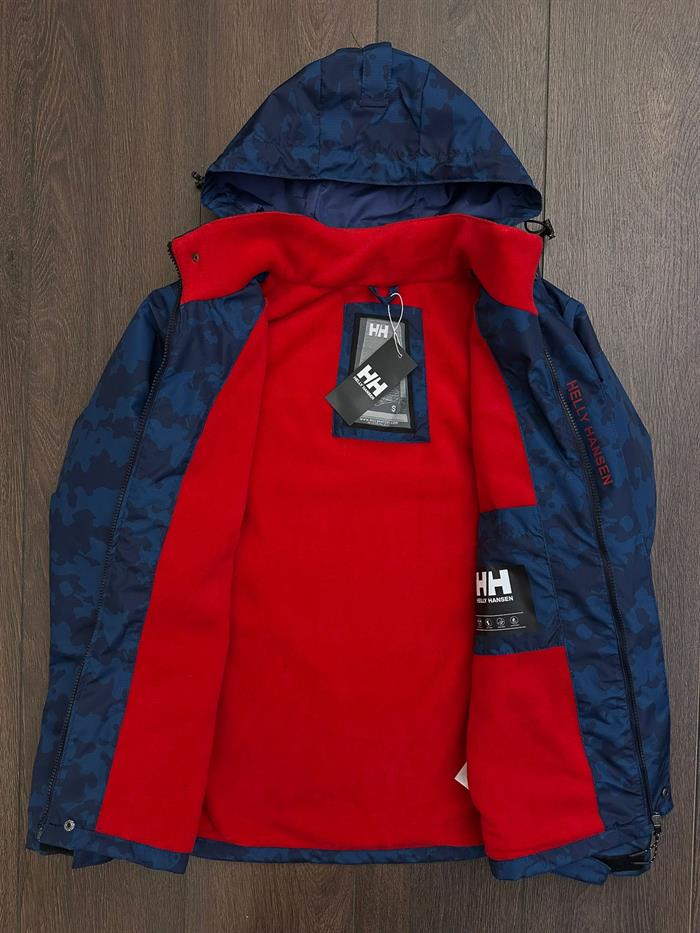 Marka Logolu Kamuflaj Desenli İçi Polarlı Mont